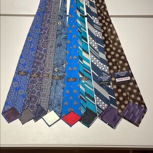 Givenchy Men's Vintage Ties lot - Blue, Brown, Gray Collection